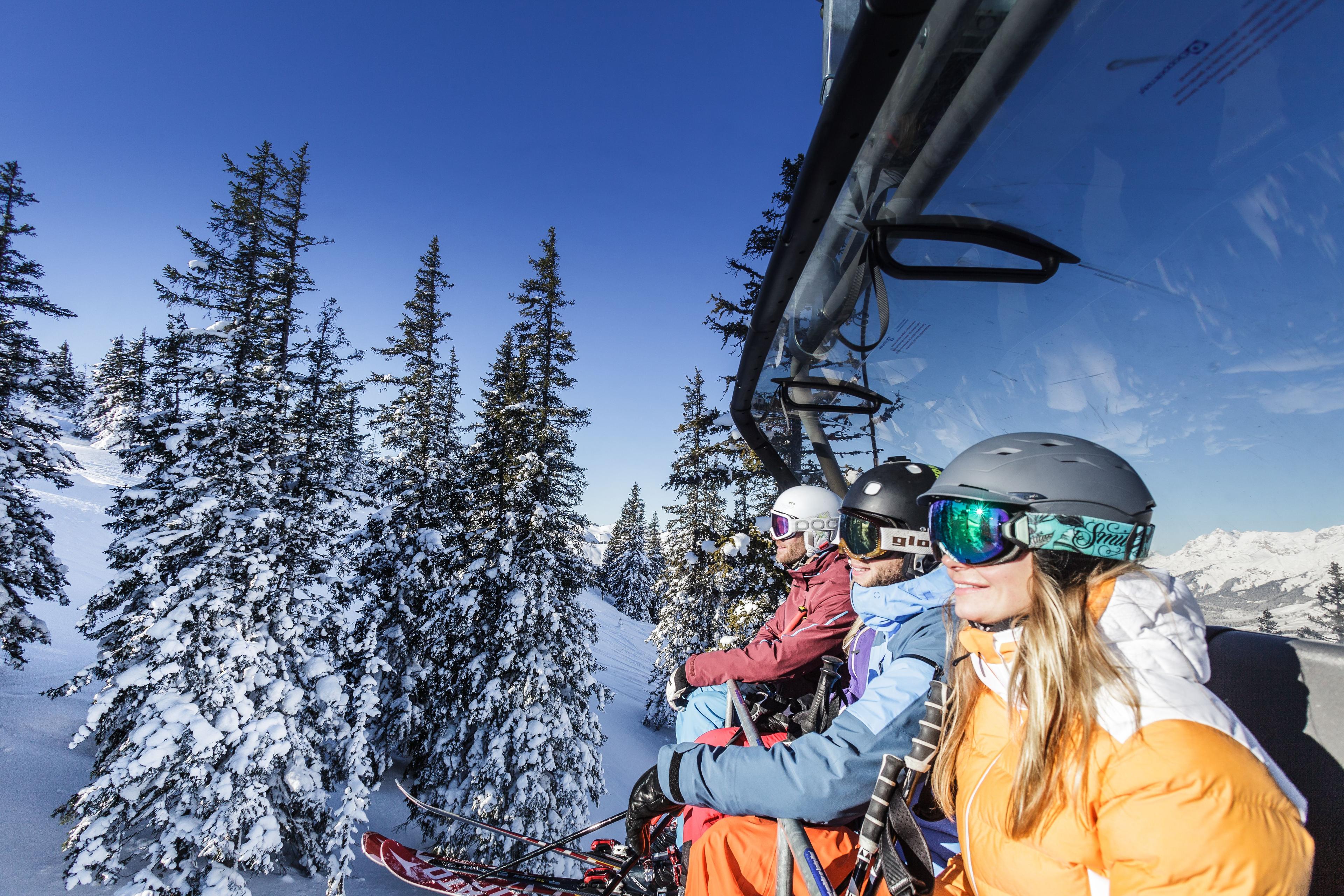 friends on a chairlift