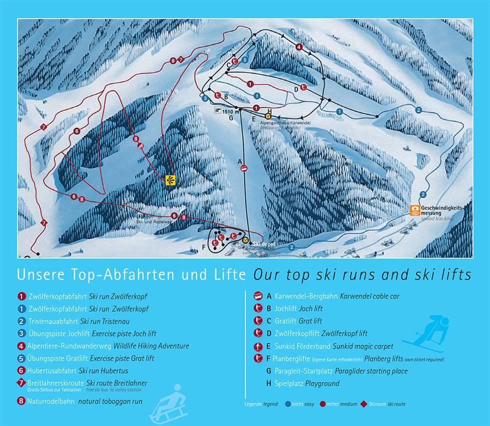 Pertisau ski map
