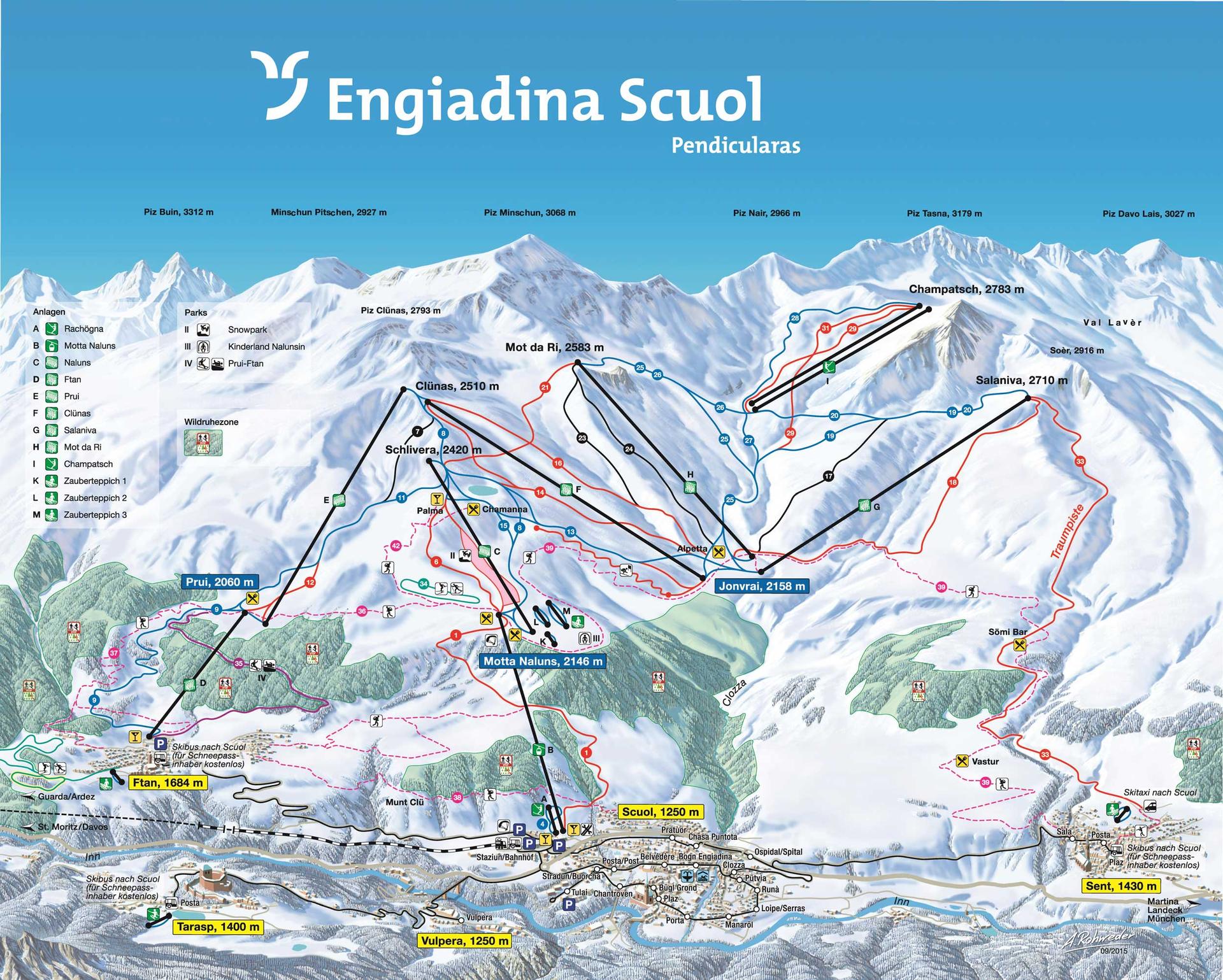 Scuol ski map
