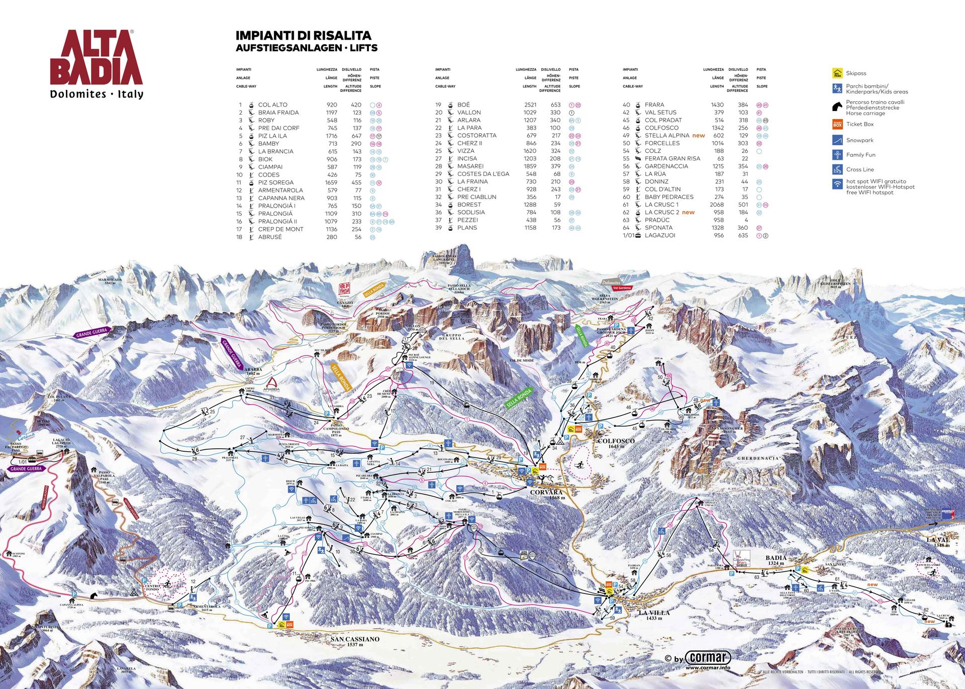 Alta Badia ski map