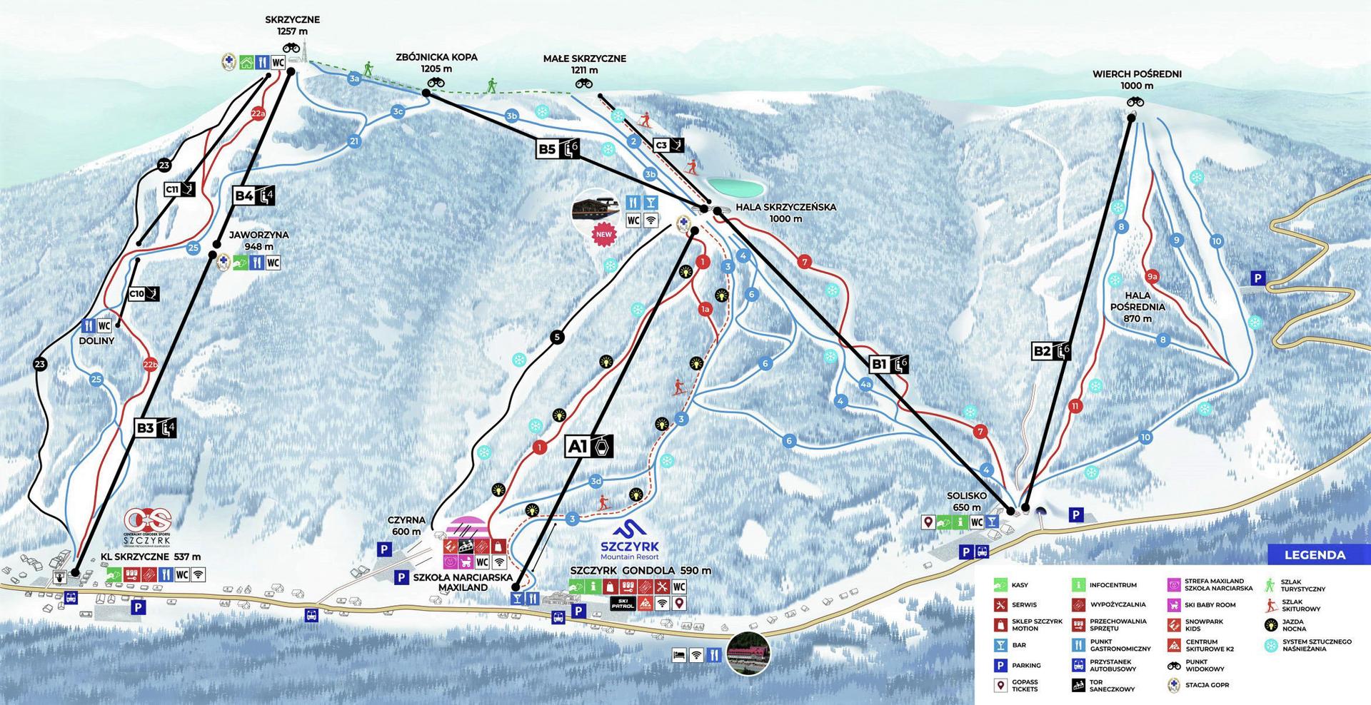 Szczyrk ski map